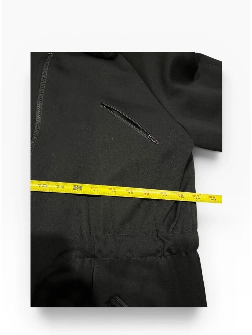 Vtg Patricia Clyne Barneys New York Black Fur Collar Zip Utility Coat Jacket 8